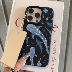Blue Watercolor Shark Ocean Pattern Phone Case Cover - Redmi Note 12ProPlus (1)