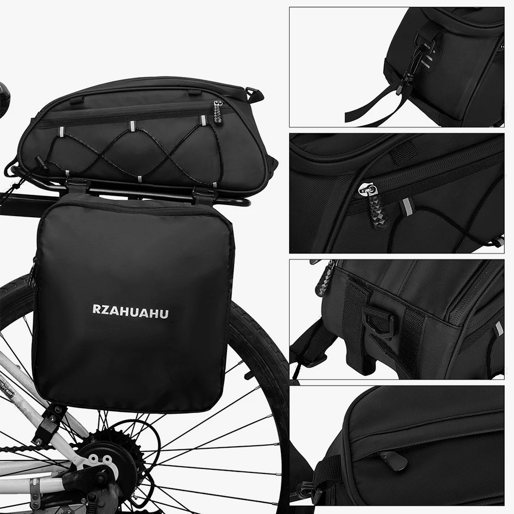 RZAHUAHU Bicycle Rear Seat Trunk Bag Waterproof Bike Luggage Pack