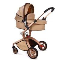 Hot Mom F22 Poussette combinée pour bébé,siège réglable,cadre alu,pneus pleins caoutchouc,pare-pluie,moustiquaire,grand panier de rangement 6