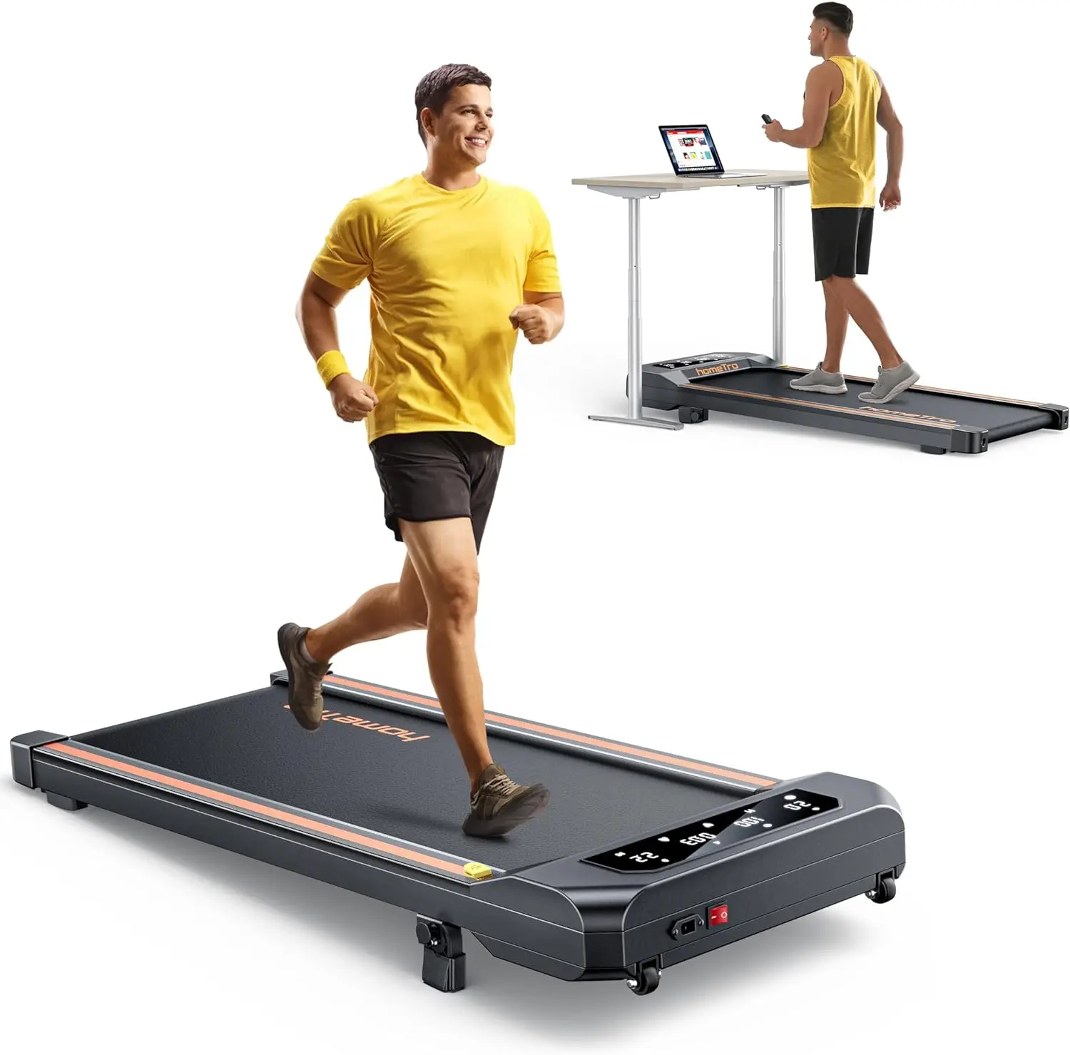

2.5HP Walking Pad with Incline, Compact Treadmill for Home/Office, Portable Under Desk Treadmills 300lbs for Jogging/Running