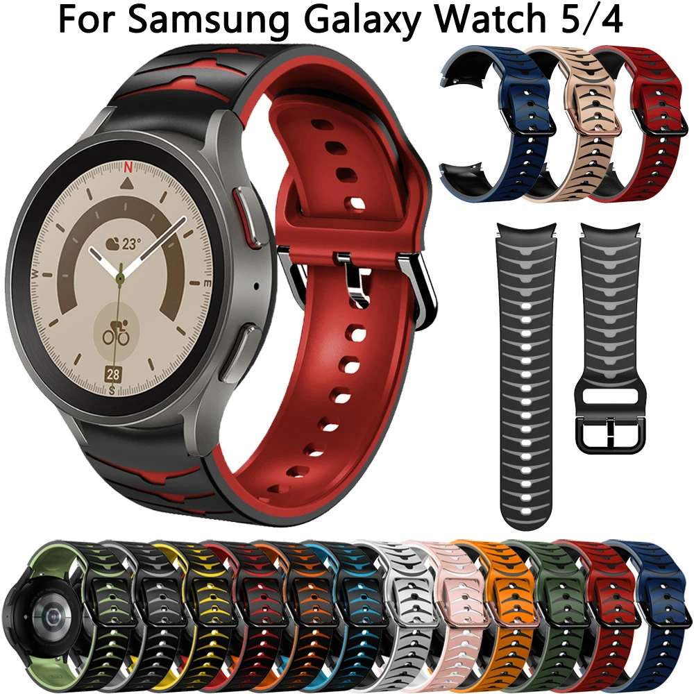 20mm Silicone Wrist Strap For Samsung Galaxy Watch 5 Pro 40mm 44mm