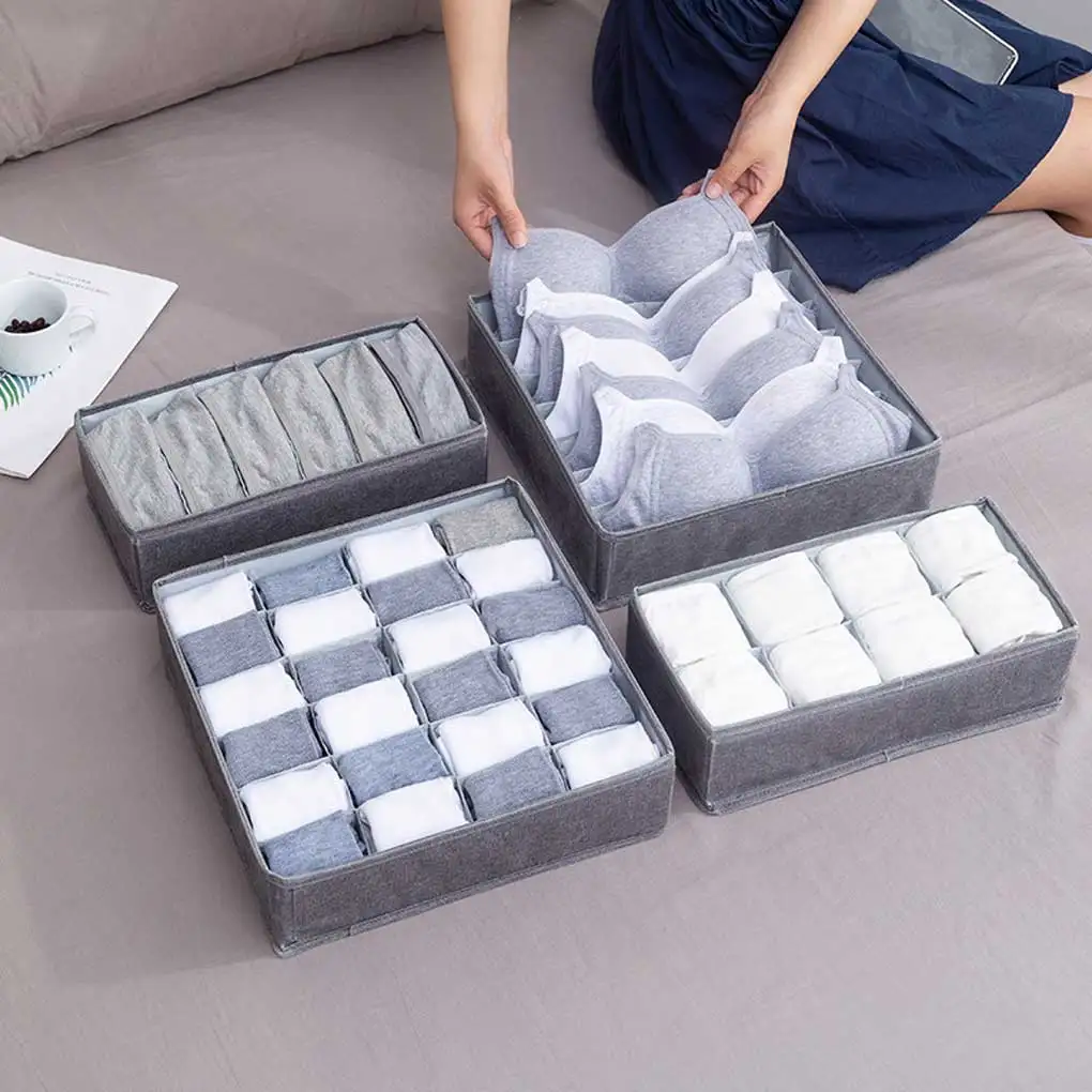 

3Pcs Bra Storage Box Large Capacity Drawer Organizer 24 Compartments Closet
