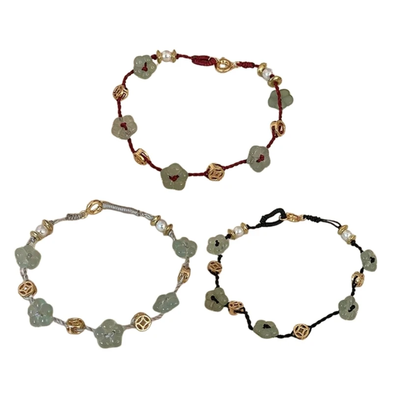 

Simple Resin Flower Charm Bracelet String Thread Woven Bracelet Jewelry