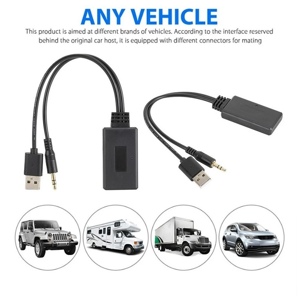 Bluetooth 5.0 Receiver Adapter Wireless Adapter USB + 3.5mm Jack Stereo Audio for Car AUX Speaker Headphone Reciever Handsfree