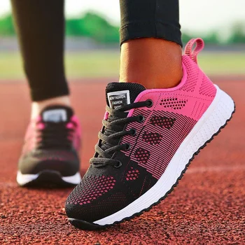 2025 New Fashion Women's Sneaker Flat Woman Shoes Mesh Fabric Casual Sneaker Woman Lace Up Tenis Feminino Sneakers For Women