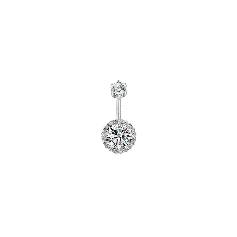 925 Sterling Silver Navel Belly Button Rings for Women moissanite belly button piercing