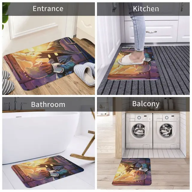 Final Fantasy Ff Szerepjáték Játék Konyha Nem Csúszás Szőnyeg Vivi Mam Nappali Szőnyegbejárat Ajtó Ajtajak Otthoni Dekoráció - Image 5