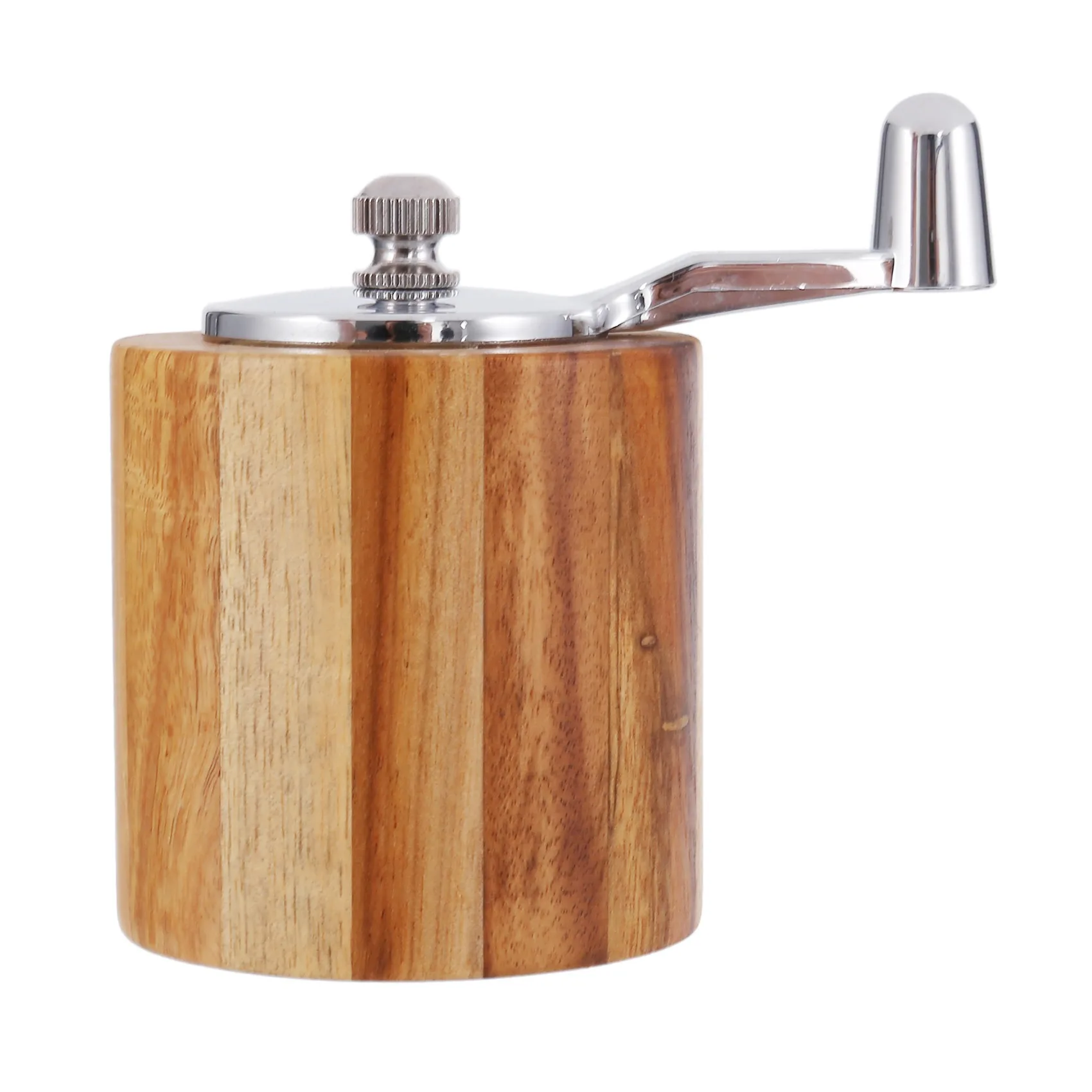 

Salt and Pepper Mill, Hand Crank Wood Pepper Grinder Salt Shaker with Classic Handle and Adjustable Ceramic