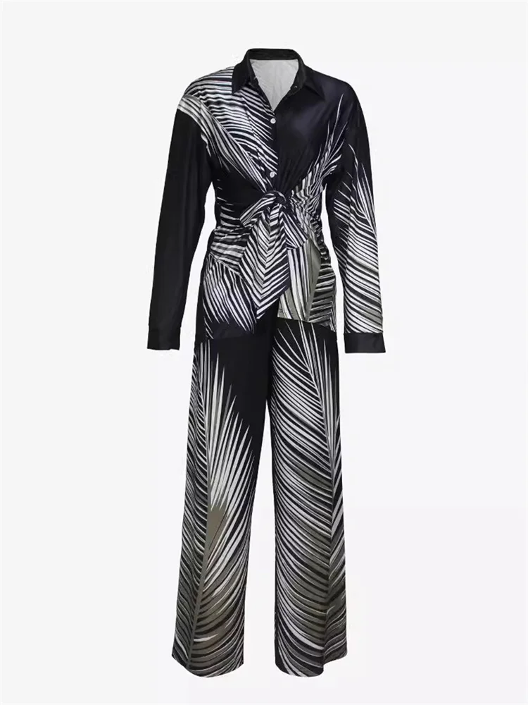 Wmstar Two Piece Set Women Pants Sets Casual Crop Top Loose Stretch Long Sleeve Shirts Suits Fall ClothesWholesale Dropshipping