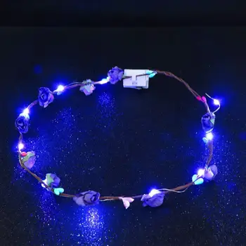 Fascia per capelli per damigella d'onore Luce a LED per la festa di compleanno della sposa Fascia da spiaggia luminosa Corona luminosa Corona Corona Corona Fascia Corone di fiori