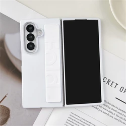 Ultra Thin Matte Elastic Silicone Wristband Phone Case - Shockproof Hard Cover - Galaxy Z Fold4 (White)