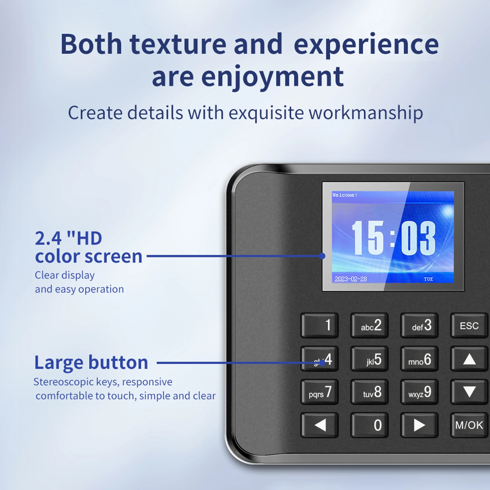 Intelligent Biometric Fingerprint Password Attendance Machine Time Clock Employee Checking-in Recorder LCD Screen Voice Prompt attendance machine