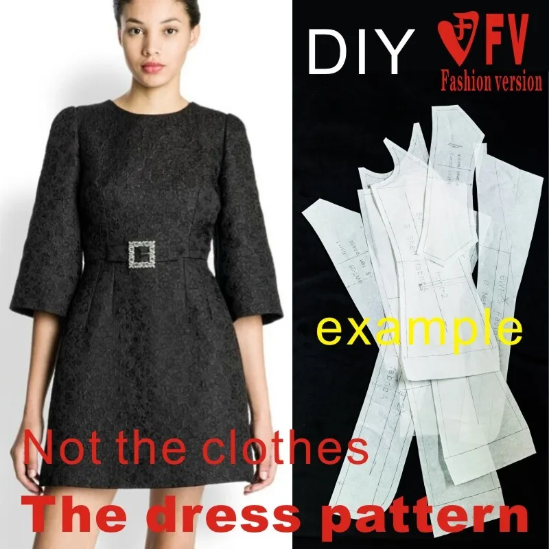 Dresses Sewing Pattern Template Cutting drawing Clothing DIY BLQ-165
