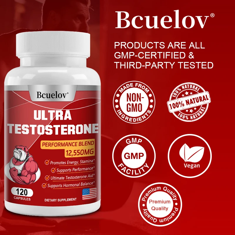 

Testosterone Booster for Men - Helps Promote Muscle Growth, Supports Libido, Fertility and Endurance, Performance and Activity