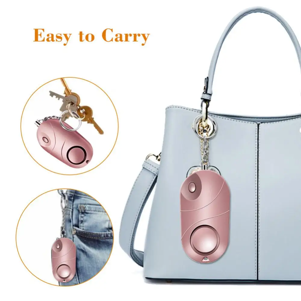 Safe Sound Siren Female Personal Alarm Emergency Self-Defense Security Alarm Keychain LED Flashlight Anti Attack Tool For Women