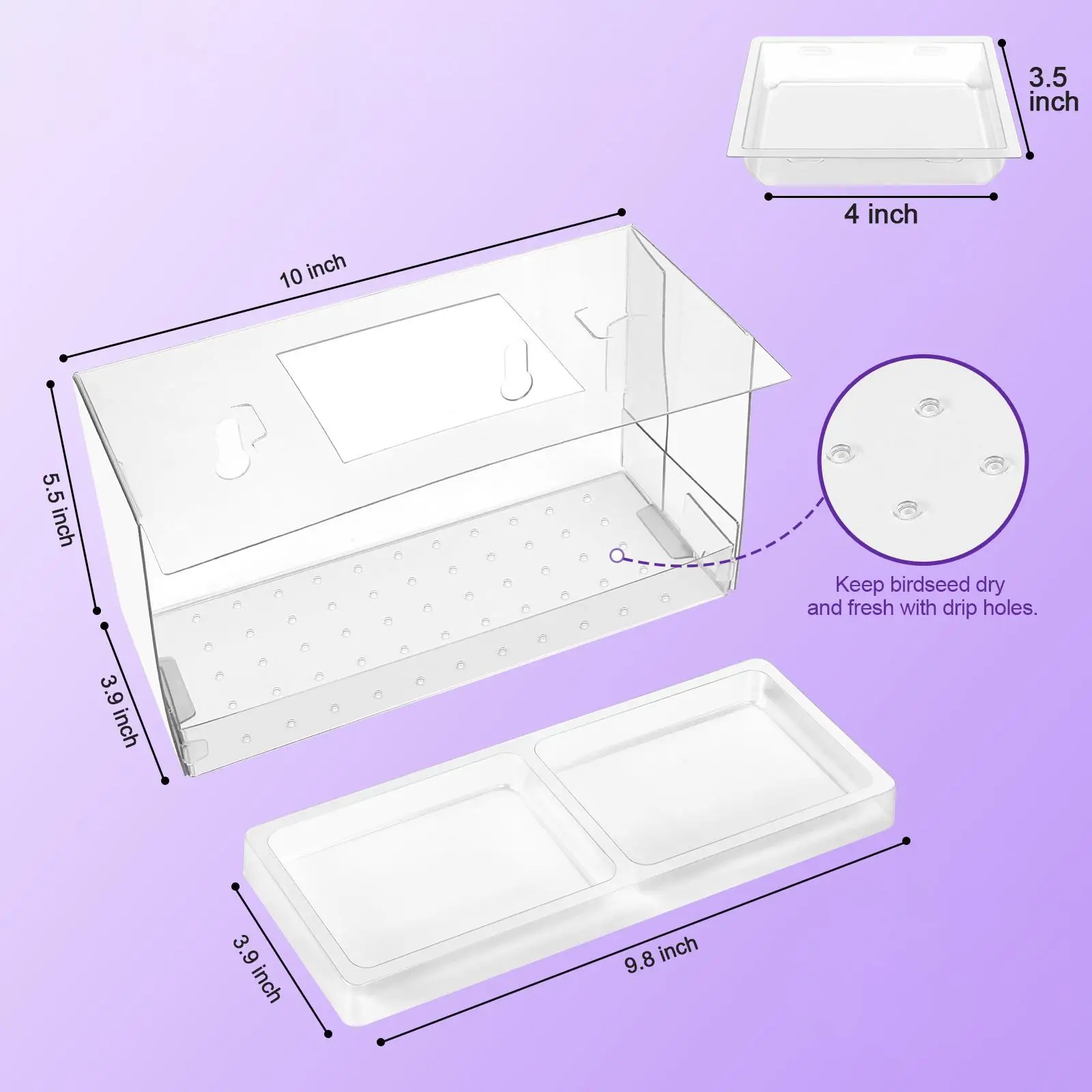 Window Bird Feeder Bird Watching Outdoors Birdfeeder Clear House for Wild Birds Bluebird Chickadees Viewing Finches