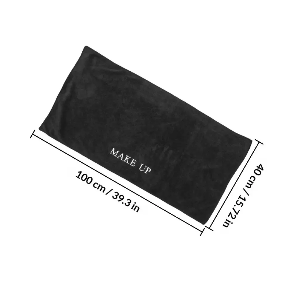 세련된 블랙 패브릭 메이크업 테이블 매트 40x100cm 양면 화장대 커버 방수 손쉬운 청소 표면 드레서용