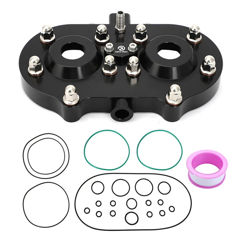 For Yamaha Banshee Stock & Cub Air Cylinder Dome Cool Head Shell Studs O-Rings Kit Black Anodized Fine Milled Bare Aluminum for yamaha banshee stock