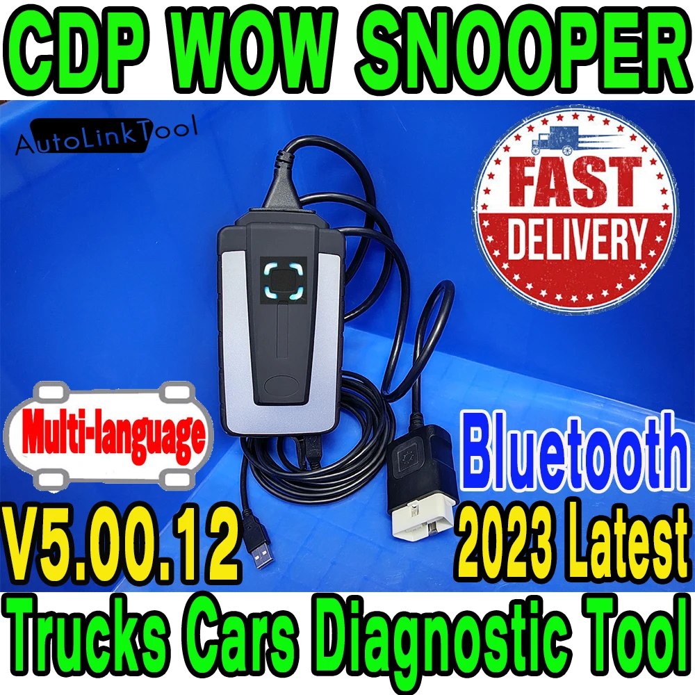 2023 Wow Snooper Full Chip Bluetooth Vci Diagnostic Tool V5.00.12