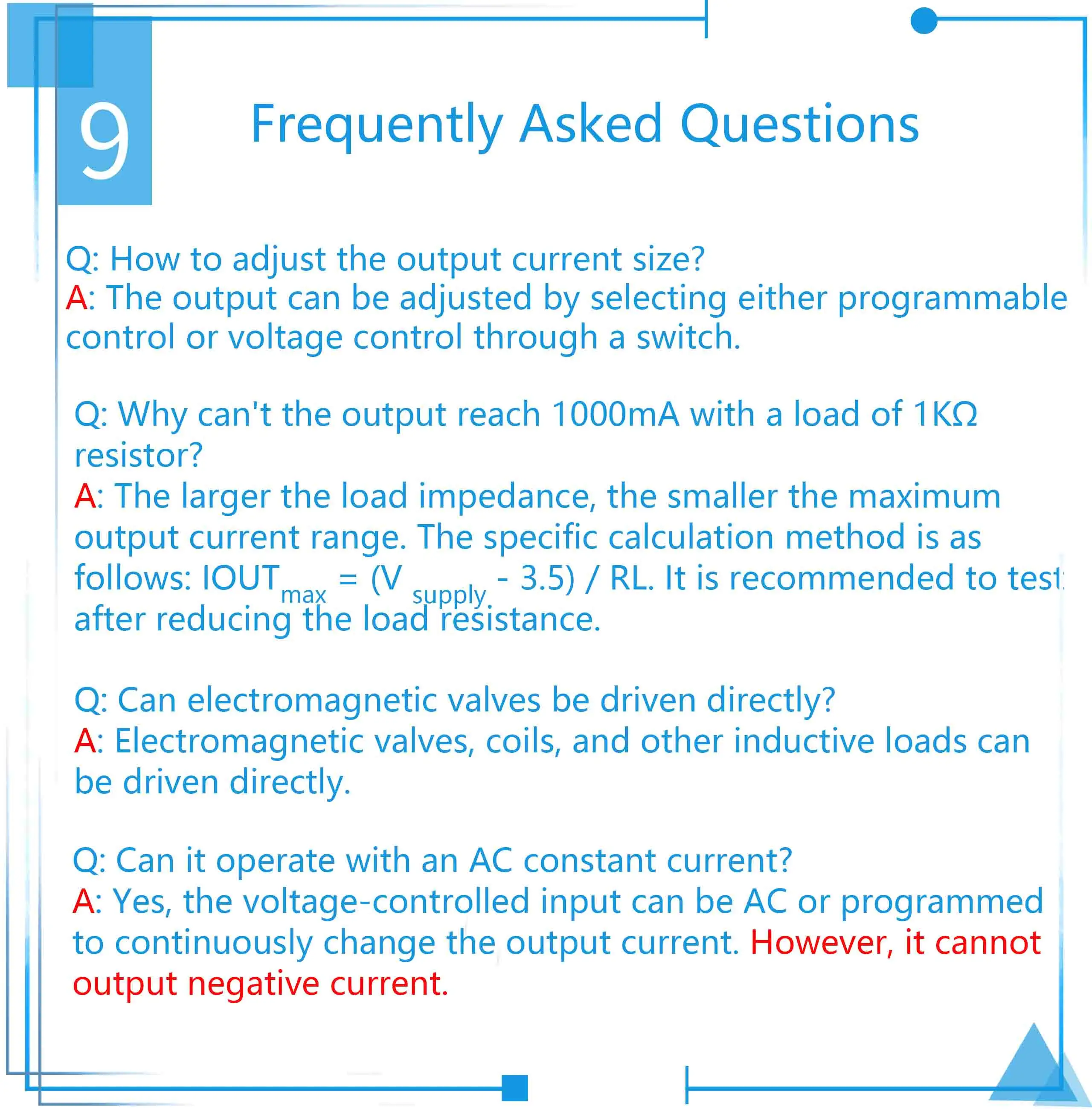 Programmable constant current source, voltage controlled current source, 0-1A hi