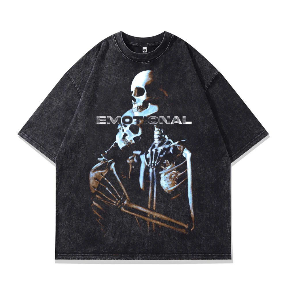 

Skulls Gothic Oversized T-shirt Vintage Y2k Men Harajuku Short Sleeve Tops Tee Anime Demon Slayer Graphic T Shirt Men's Clothing