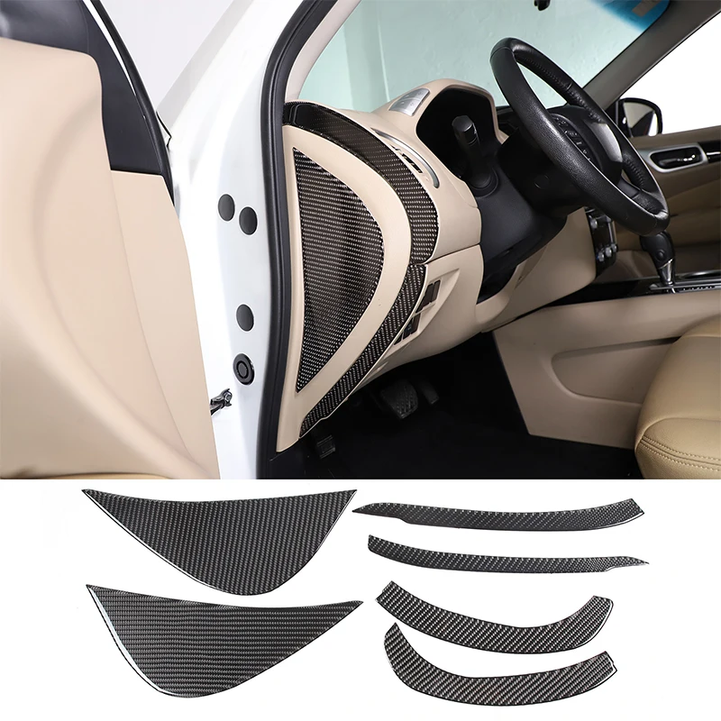 

Soft Carbon Fiber Car Dashboard Side Panel Cover Crash Pad Trim Sticker For Nissan Pathfinder 2013-2018 Car Accessories