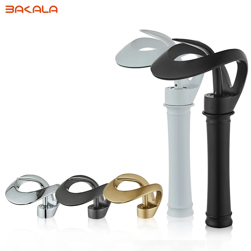 Basin Faucet Bathroom Faucet Black Bathroom Basin Taps Single Handle Waterfall Faucet Solid Brass Basin Mixer Taps Creative Hollowed Out Design Water Tap