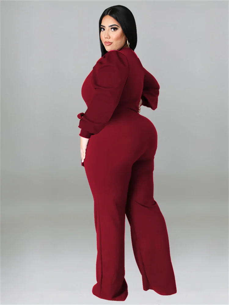 Wmstar Plus Size Women Clothes Jumpsuit Fall Solid Left Off Shoulder with Sashes Offiice Ladies Romper Wholesale Dropshipping