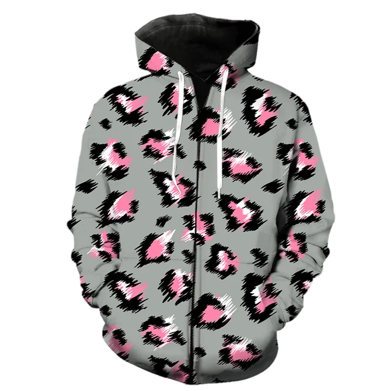 thumbnail image 1 of Sudadera con capucha y estampado 3D de leopardo para hombre, sudadera con cremallera y estampado de piel de animal estilo Harajuku, sudaderas de manga larga a la moda para la calle, 1 of 5