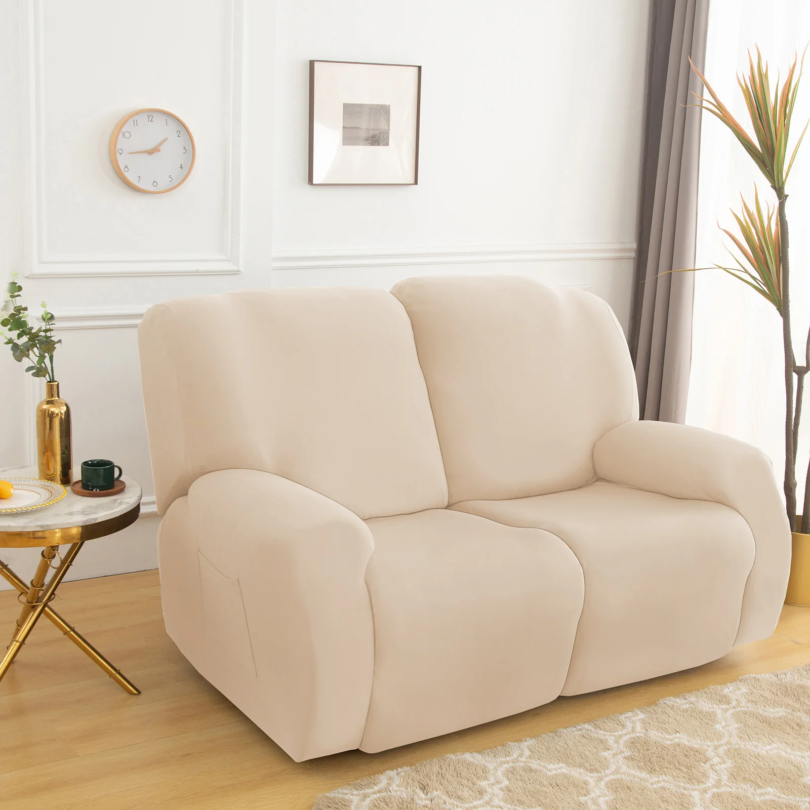 1/2/3 Seater Recliner Sofa Slipcovers Elastic Couch Protector Stretch Recliner Armchair Covers Furniture Chaise Lounge Covers 5