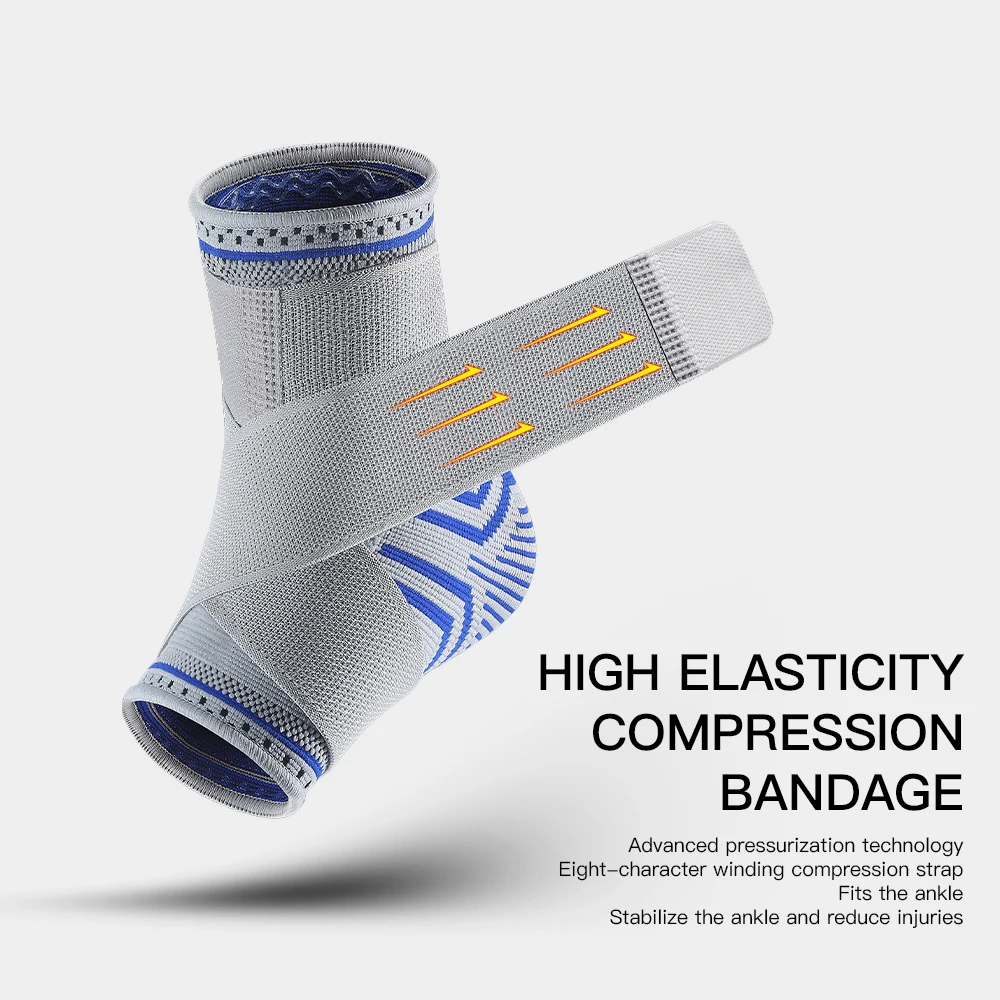 Knitted Strap Basketball Fitness Ankle Socks Sports Riding Non-Slip Silicone Ankle Protector 1 piece