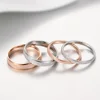 2/4/6mm  Fashion Jewelry Frosted Stainless Steel Women Rings for girls Rose Gold Color US size 4 5 6 7 8 9 2