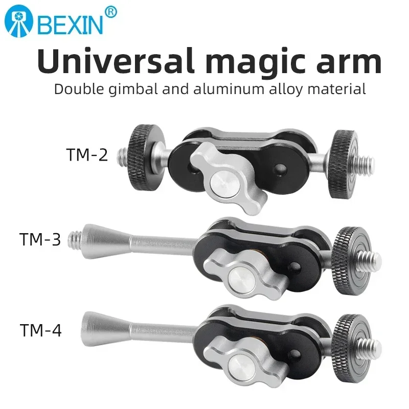 Camera Super Clamp Mount Double Ball Head Adapter Compatible with GoPro DJI Action or DSLR