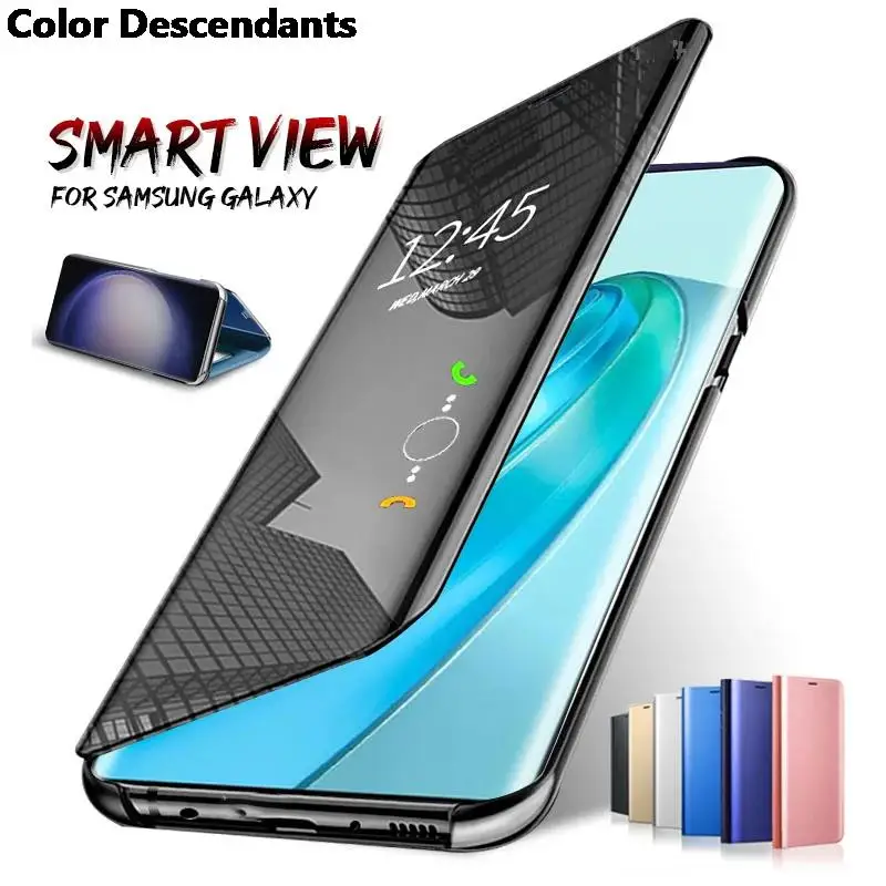 Flip Smart Mirror Custodia In Pelle Per Honor Magic5 Lite 5G Book Stand Magnetic Coque On Honer Magic5Lite Magic 5 Lite Light 5G 6.67"
