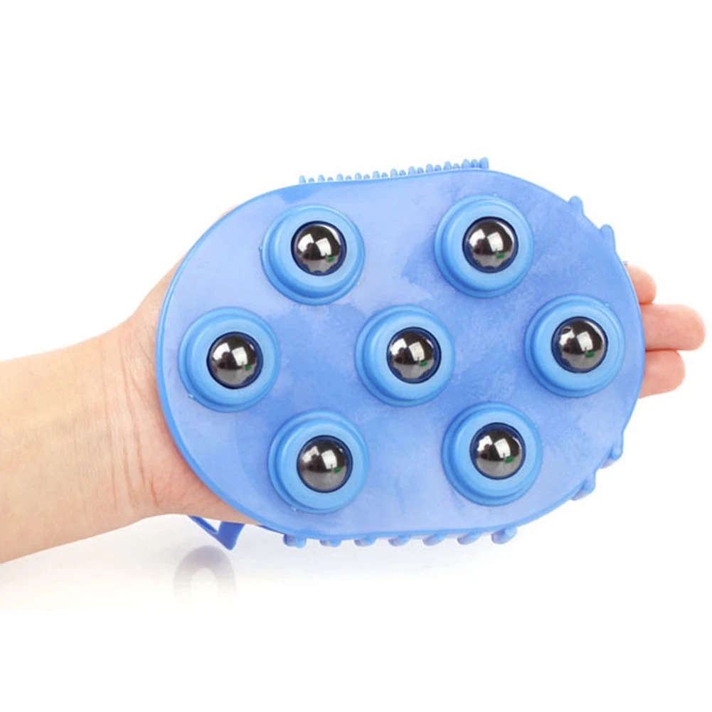 Silicone 7 Balls Body Massager Glove Rolling Ball Body Massage Glove Muscle Pain Relief Relax Massager for Neck Leg Back