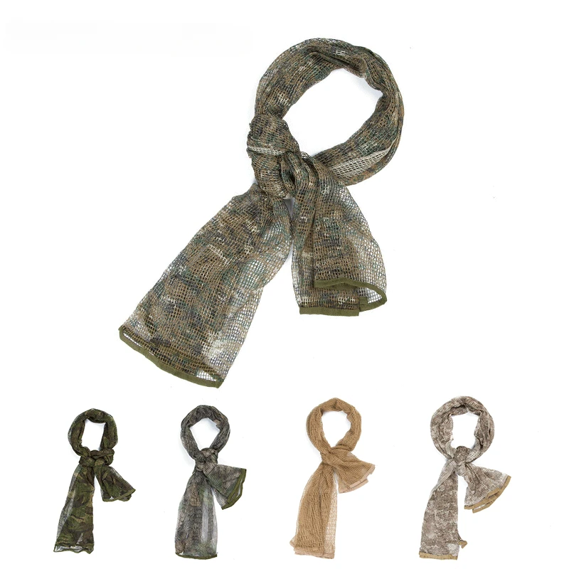 Long Camo Scarf Bib Multi-purpose Camouflage Breathable Mesh Scarf Hiding Decorative Magic Turban Outdoor Riding