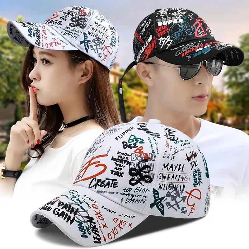 New Graffiti Hip-Hop Kpop Men Women Baseball Hats Cotton Breathable Snapback Skateboard Sport Caps Adult Cool Streetwear Fashion_voghion.com