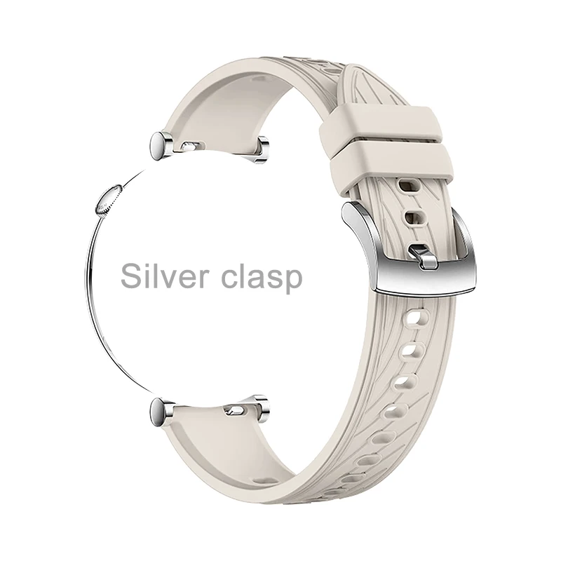 Elegant 18mm Two-Tone Classic Buckle Bracelet Strap in Silver/Gold