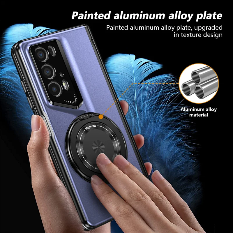 Matte Solid Color Shockproof Phone Case with Holder and Hard Shell Protection