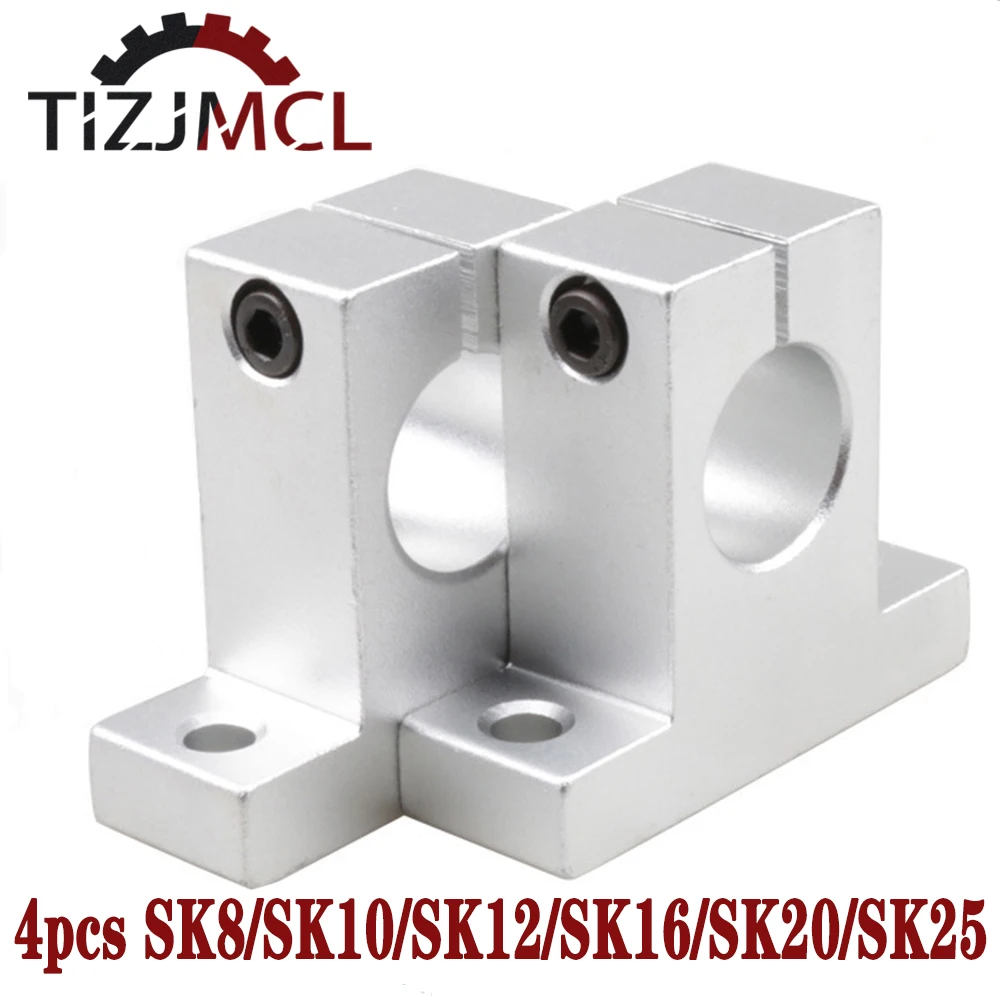 

4pcs/Lot SK8 SK10 SK12 SK16 SK20 SK25 Linear Bearing Rail Shaft Support XYZ Table CNC Router