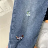 Pantalons d'automne pour enfants, broderie de dessin animé, Jeans amples pour garçons, pantalons en Denim doux et décontractés, vêtements d'extérieur pour filles de 2 à 7 ans, 2025 5