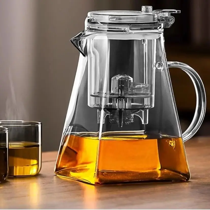 Glass Teapot Tea Brewing Pot GIANXI Glass Tea Pot Chinese High Temperature Tea Separation Brew High Borosilicate Pure Color Simple Teapot Cup