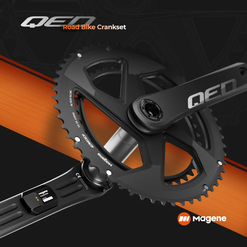 

Magene QED P325 Dual-protocol Crank Powermeter Road Bike Integrated Crankset DUB Spindle Geometric Structure Chain Power Cadence