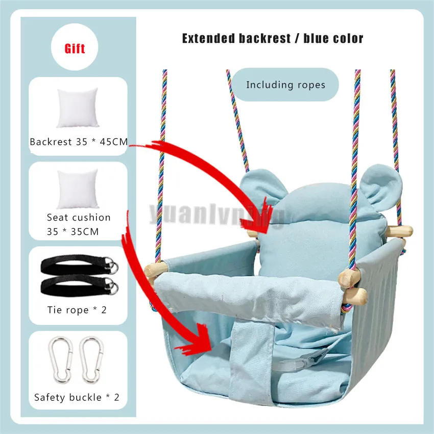 Kids Swing Portable Ceiling Suspended Chair With Seat Cushion Kids Baby Children's Hammock with Safety Belt For Babies children swing toys