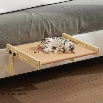 【E】Cozy Winter Cat Hammock Bed, Warm Space Capsule Cat House with Non-Perforated Design, Hanging Window Perch