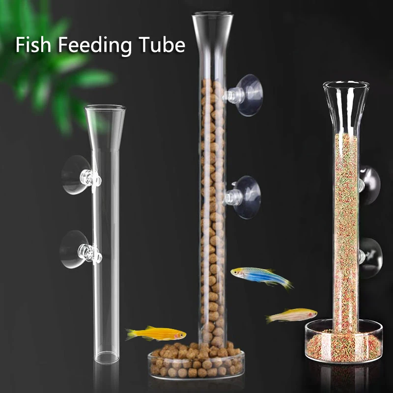 Glass Aquarium Feeder Tube Dish Transparent Fish Tank Shrimp Snail Food Feeder Bowl Aquarium Feeding Accessories Shrimp Feeders