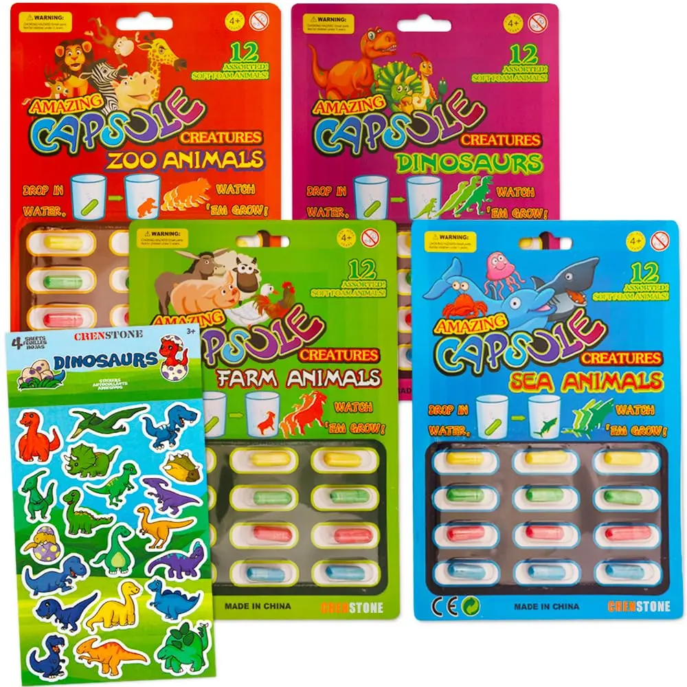 

New 5pcs Creative Magic Sponge Capsule Toys DIY Dinosaur Marine Animal Shaped Children's Bathing and Swimming Puzzle Toys Gifts