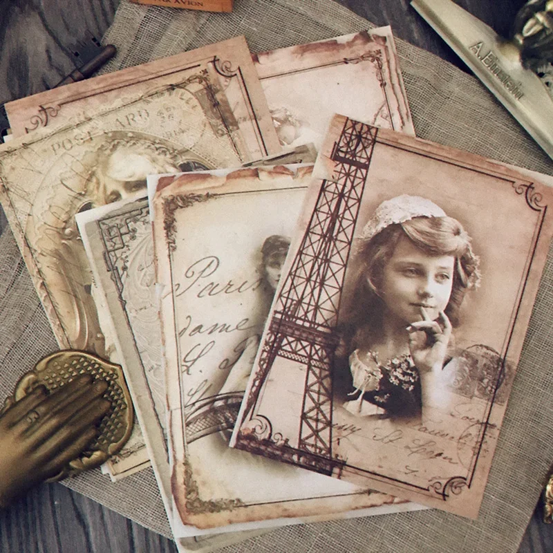 8 Sheets Tim Holtz Lady Photos Junk Journal Ephemera Vintage Sticker Yellow Page DIY Craft Paper Scrapbooking Material Supplies decorative stickers self adhesive stickers decorative labels stickers handbook stickers packaging stickers diy scrapbooking accessories diy craft paper