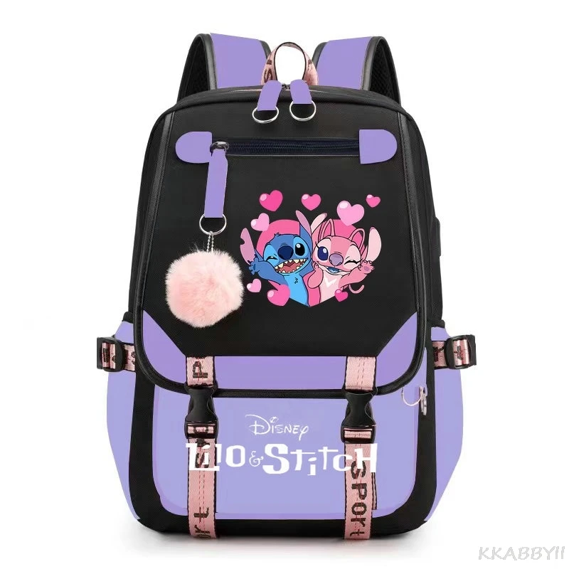 Stitch Mochila Feminina Backpack Usb Charging School Bags Teenage Girls Boys Laptop Back Pack Women Travel Bagpacks