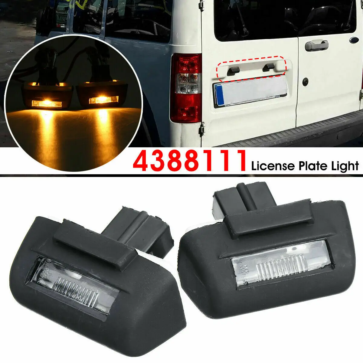 

2pcs Car Number License Plate Light Lamp Fit For Ford Transit MK5 MK6 MK7 LED License Tag Light